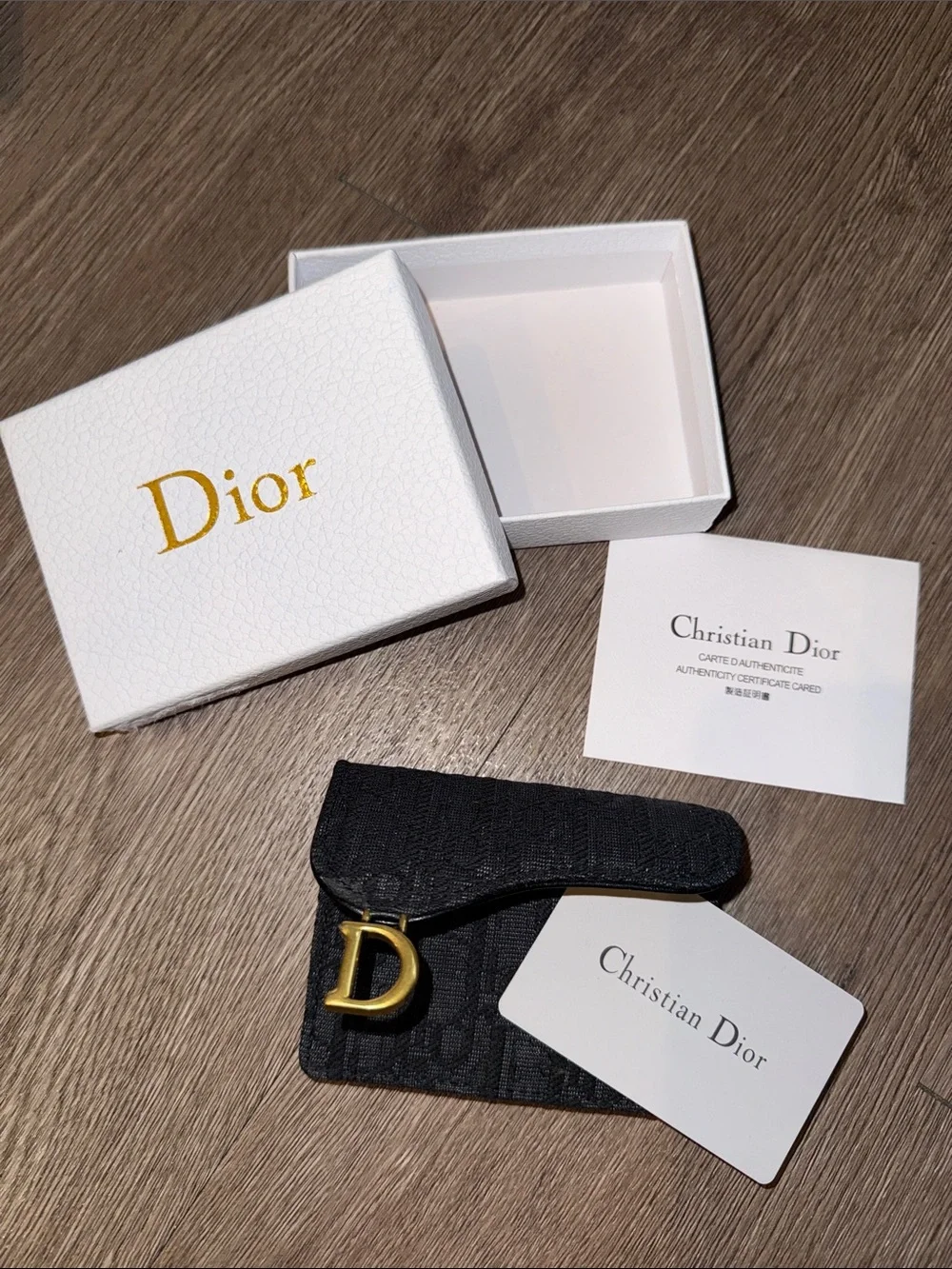 Christian Dior Black / Gray Bloom Card Holder